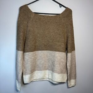 Abercrombie Fitch Women Sweater Medium Colorblock Knit Cozy Pullover Long Sleeve